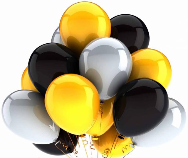 Предложение: Букет шаров Черный Белый Желтый 30 см 