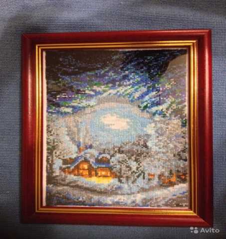 Продам: Вышитая картина "Зимняя ночь"