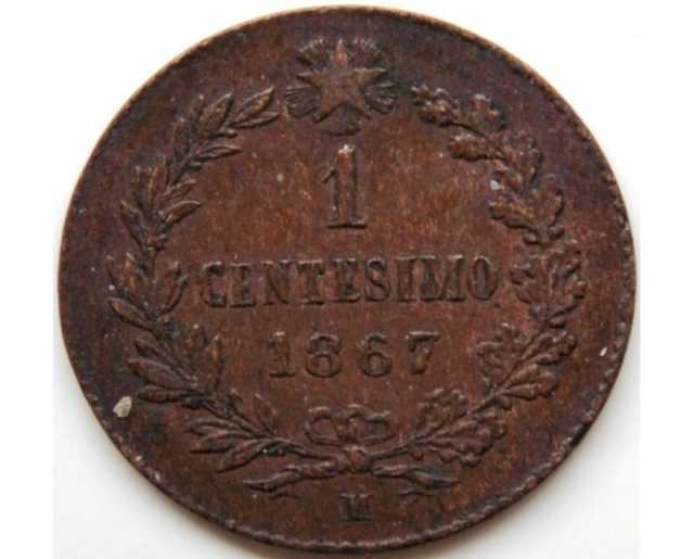 Продам: Монета 1 чезентимо 1867г Италия