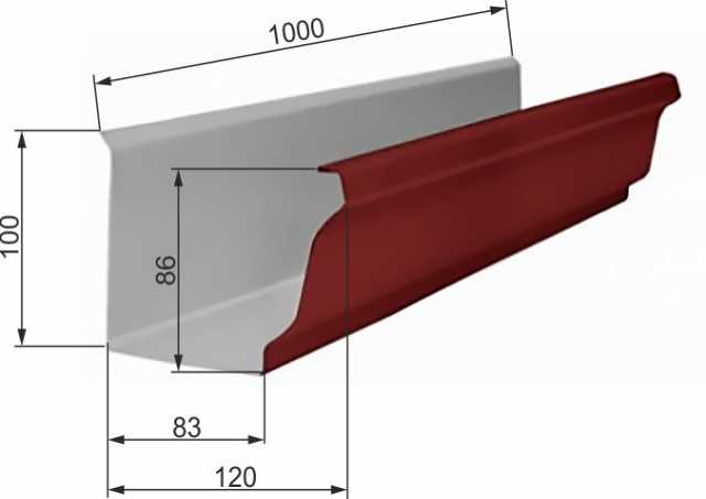 Продам: Желоб МП 3000 х 120 х 86мм водосточный п