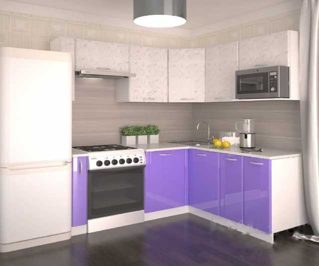 Продам: Кухонный гарнитур "Белый шелк/Фиолетовый