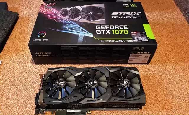 Отдам даром: Видеокарта Asus GeForce GTX 1070 ROG STR