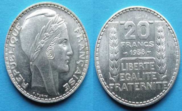 Продам: Старая французская монета 20 франков 