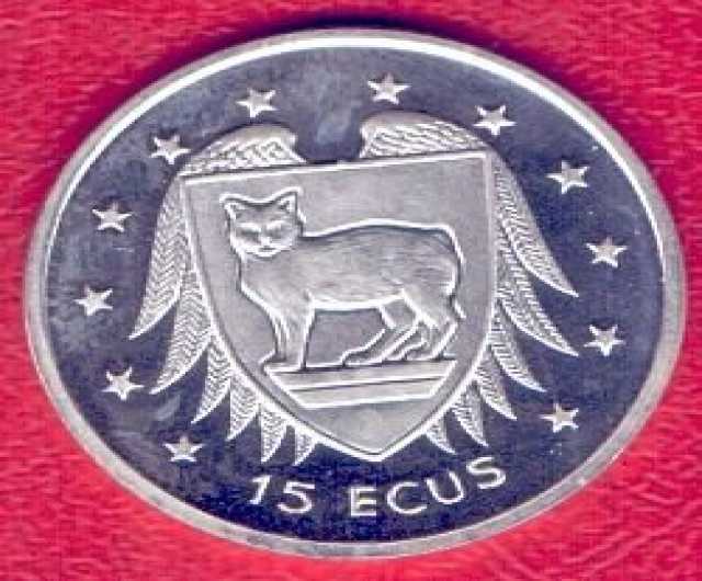 Продам: Монета 15экю 1994г серебро- кошка