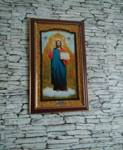 Продам: Икона Иисус Христос с янтарем