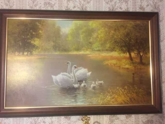 Продам: Картина Вебера "Лебеди на пруду"
