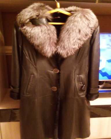 Продам: Кожаное зимнее пальто