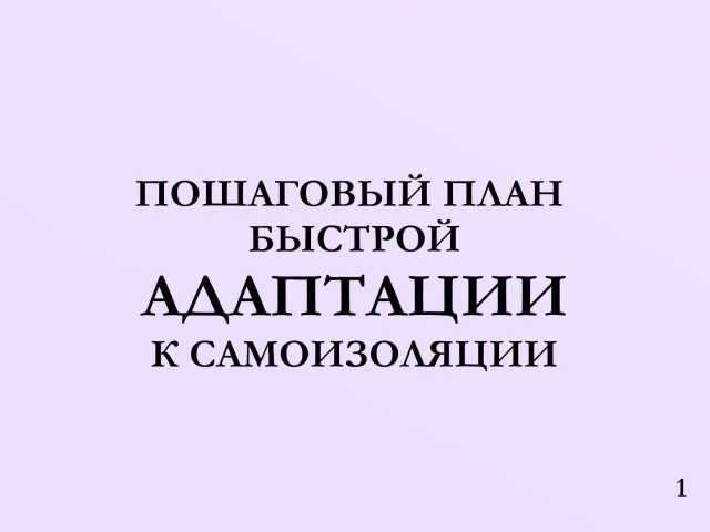 Предложение: Пошаговый план быстрой адаптации к самои