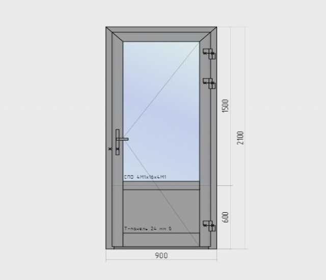 Продам: Алюминиевая дверь (холодный тип профиля)