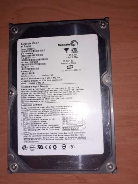 Продам: Жёсткие диски 3шт. 1) 1 TB, 160GB, 80 GB