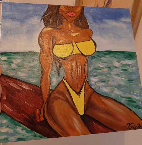 Продам: Картина девушка море серфинг
