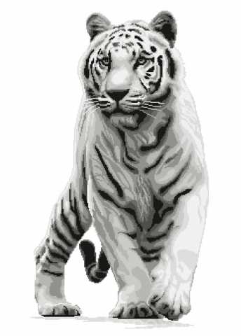 Продам: Вышивка нитками «Белый тигр», 48х69см