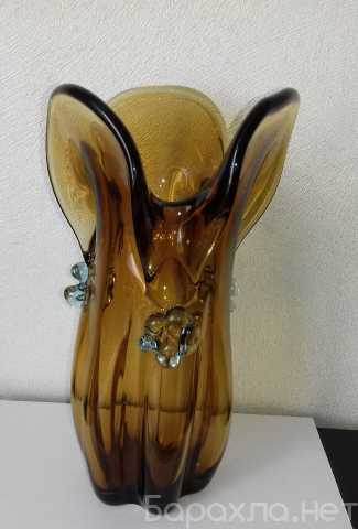 Продам: хрустальная ваза из янтарного стекла