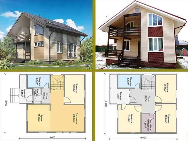 Предложение: Недорогой каркасный дом 9х8 с мансардой