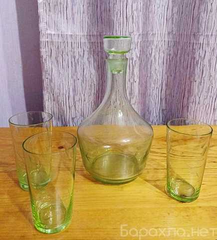 Продам: Графин стекло СССР салатовый + стаканы