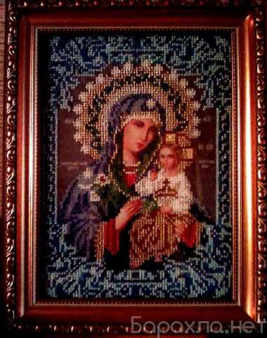 Продам: икона вышивка бисером Богородица