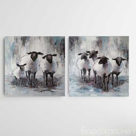 Продам: Диптих "Овечки" картина маслом 40х80 см