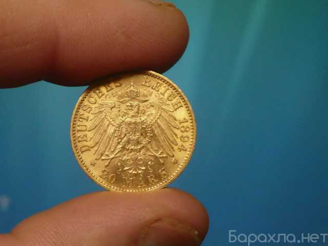 Продам: 20 марок 1894г Саксония из золота