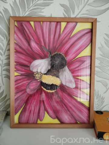 Продам: Пчела на цветке. Картина. Акварель. А3