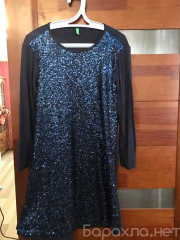 Продам: Платье-туника синее с пайетками