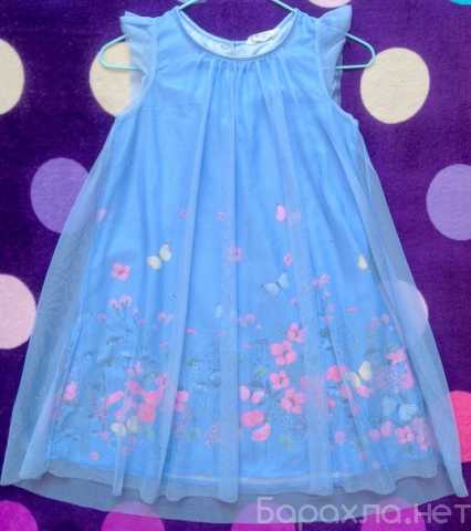 Продам: Платье голубое с бабочками на 140 новое
