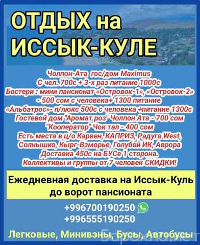 Предложение: Отдых на Иссык-Куле. Чолпон Ата, Бостери