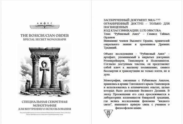Предложение: Консультации, РУБИНОВЫЙ АНКХ