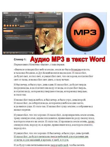 Предложение: Преобразую речь в текст