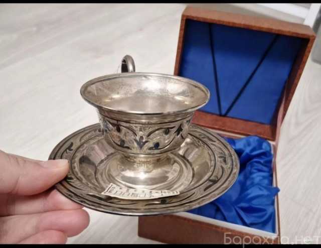 Продам: Кофейная (чайная) пара серебро. Кубачи