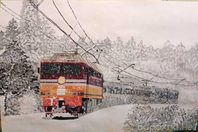 Продам: Картина Оранжевый поезд