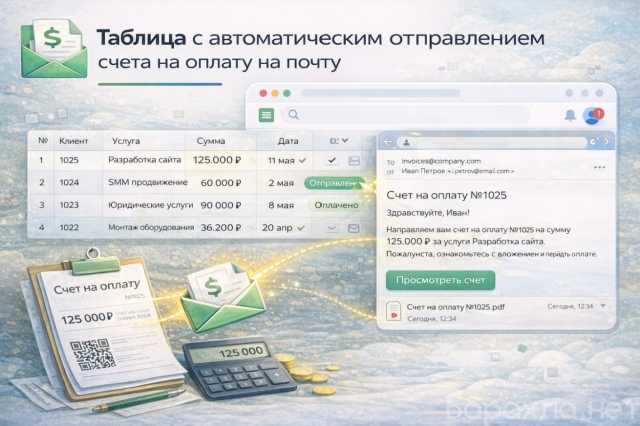Предложение: Таблица с авто отправлением счета