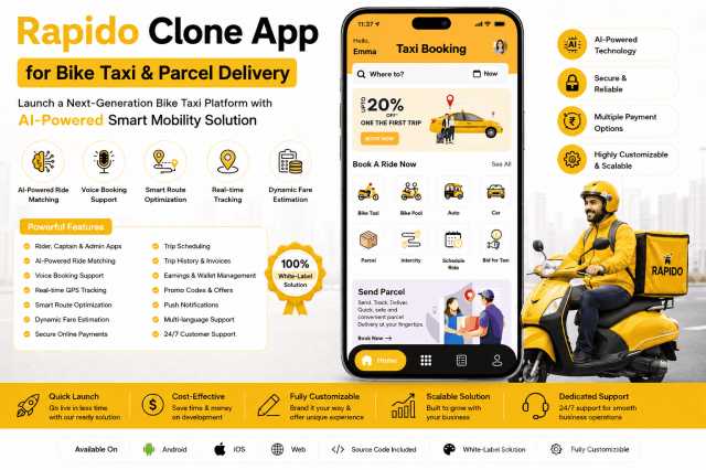 Предложение: Rapido Clone App for Bike Taxi & Parcel