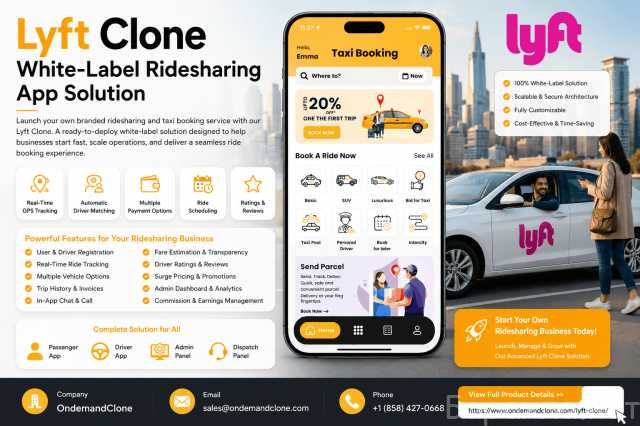 Предложение: Lyft Clone - White-Label Ridesharing App