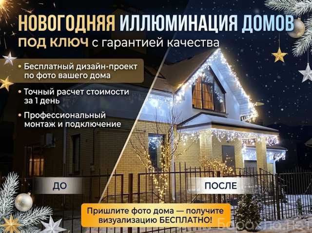 Предложение: Новогоднее освещение домов, дизайн-макет